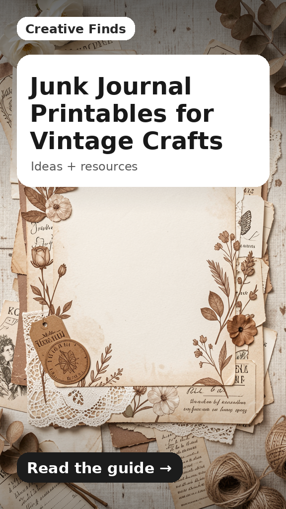 Junk Journal Printables for Vintage Crafts