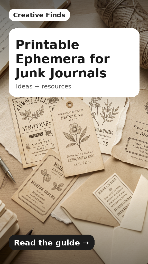 Printable Ephemera for Junk Journals
