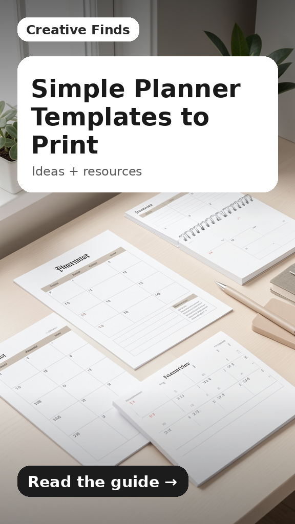 Simple Planner Templates to Print